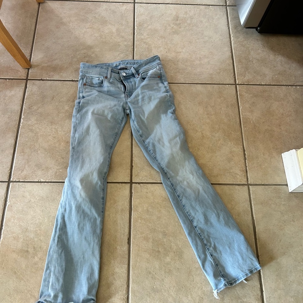 American Eagle Outfitters Light Blue Straight Leg Jeans